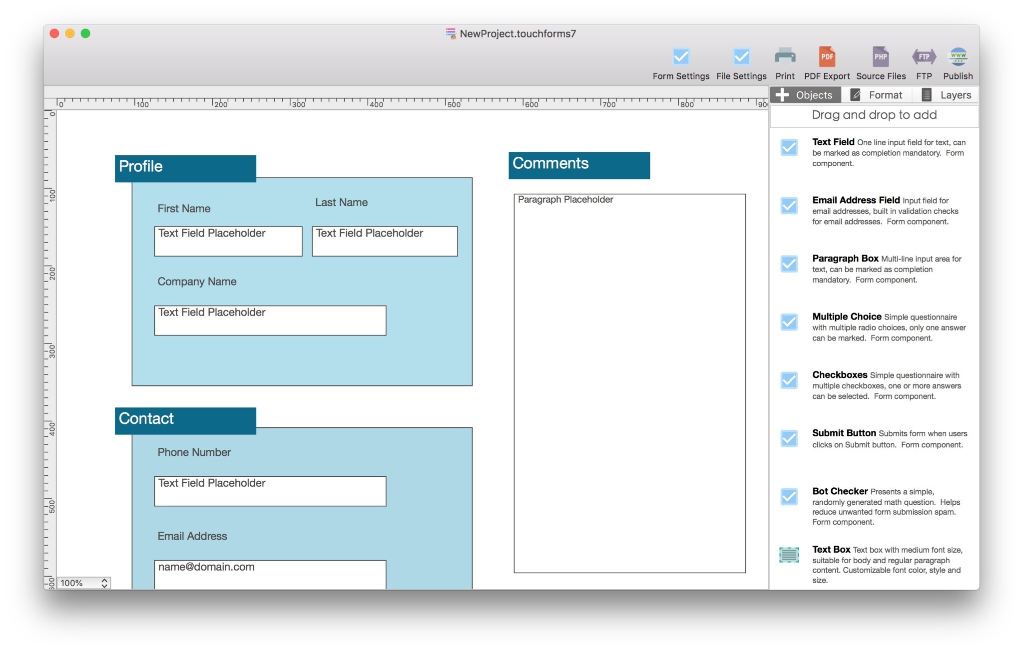 Touch Forms Pro 7.0 – Drag-and-drop Web form builder. screenshot