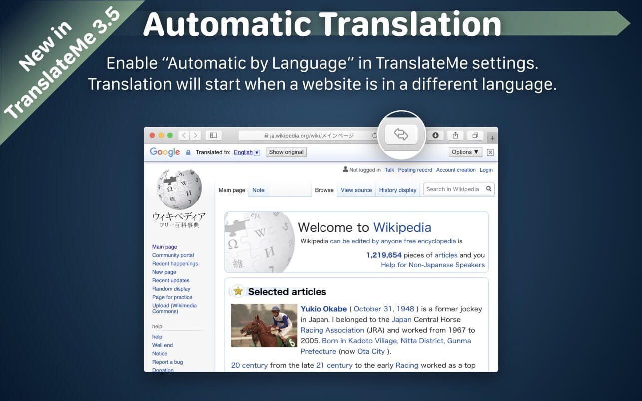TranslateMe for Safari 3.5.3 screenshot