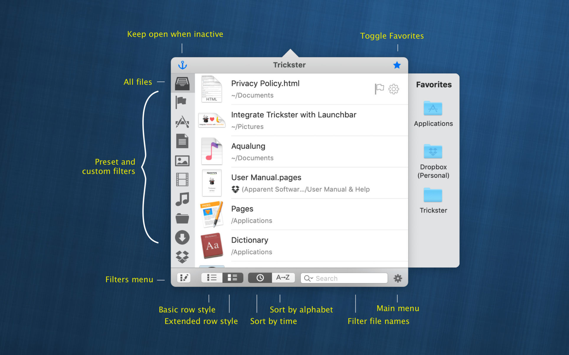 Trickster 3.9.11 screenshot