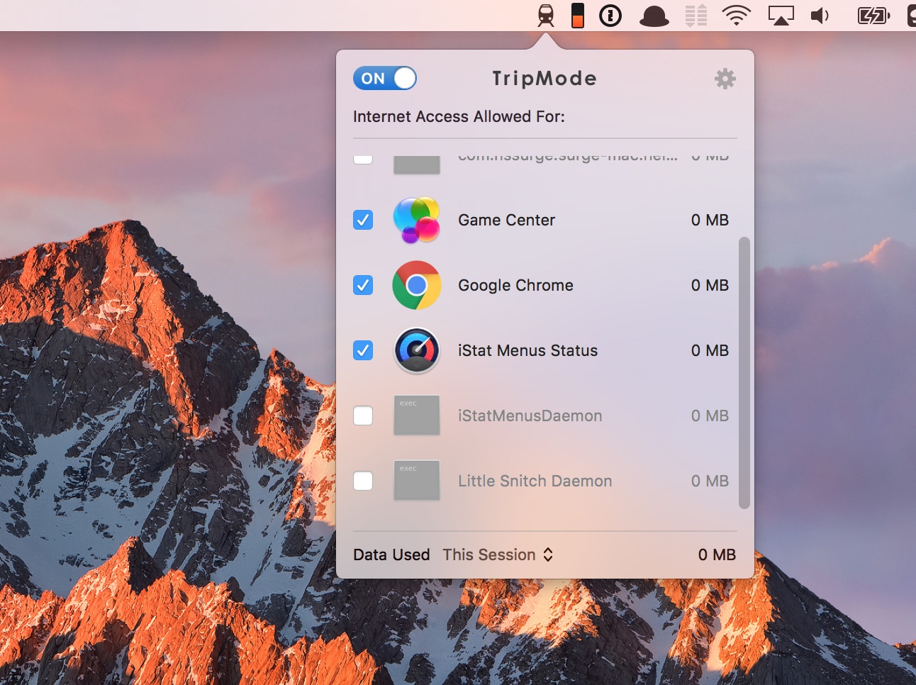 TripMode 2.2.1 – Stop updates and other background processes from consuming data. screenshot