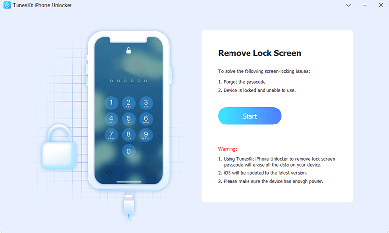 TunesKit iPhone Unlocker 2.7.0.16 screenshot