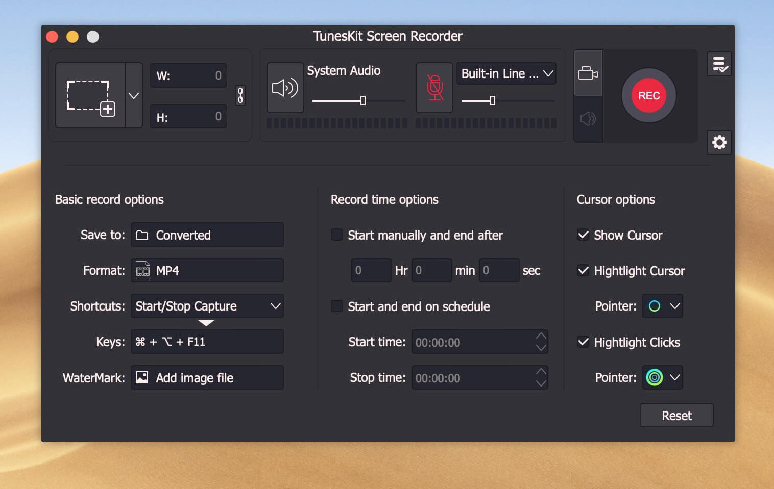 TunesKit Screen Recorder 2.6.0 screenshot
