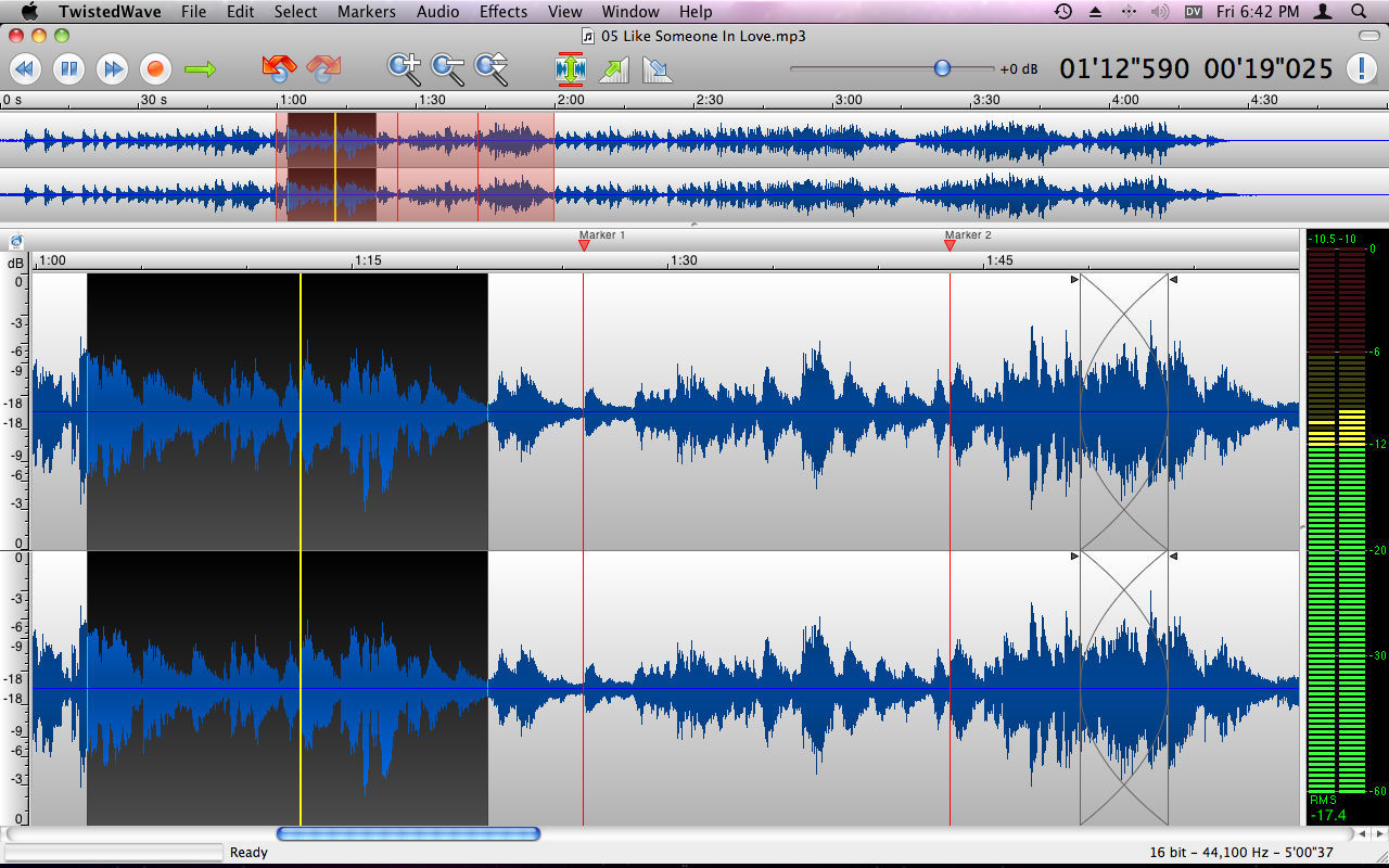 TwistedWave 1.19.3 – Powerful audio editor. screenshot