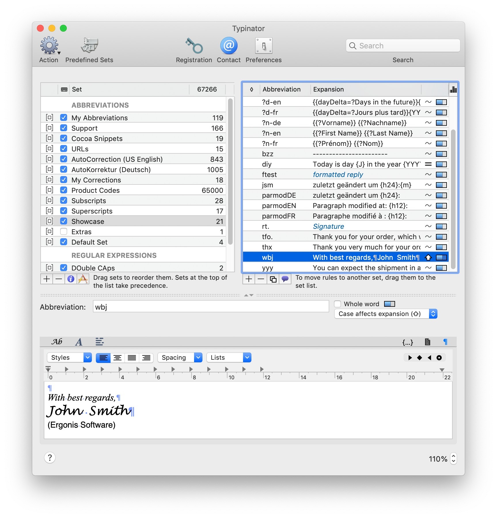 Typinator 7.5 b2 – Speedy and reliable text expansion solution (beta). screenshot