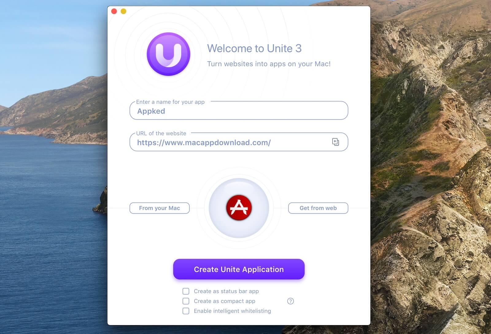 Unite 1.0.3 – Turn websites into full-featured apps. screenshot