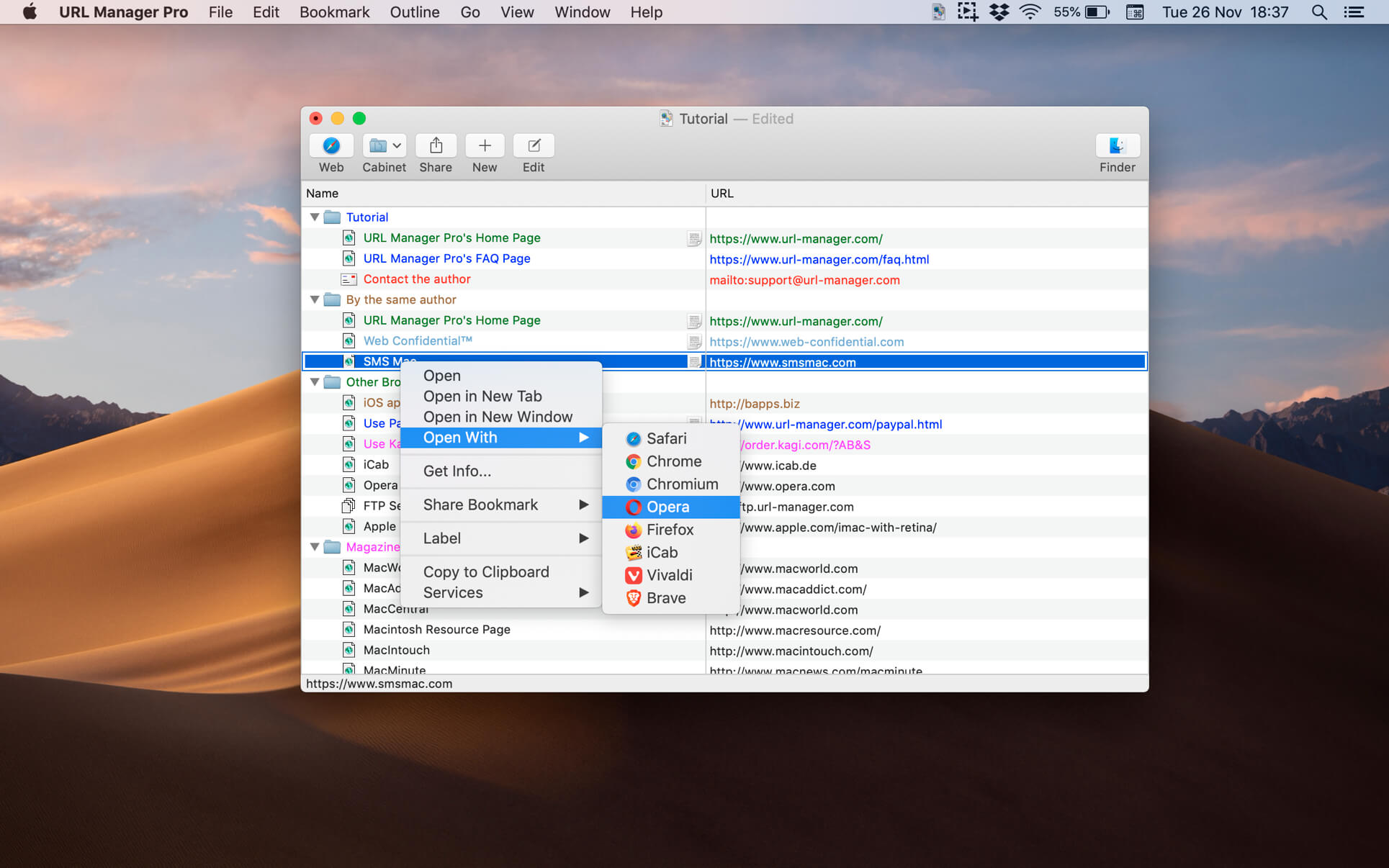 URL Manager Pro 6.5.1 screenshot
