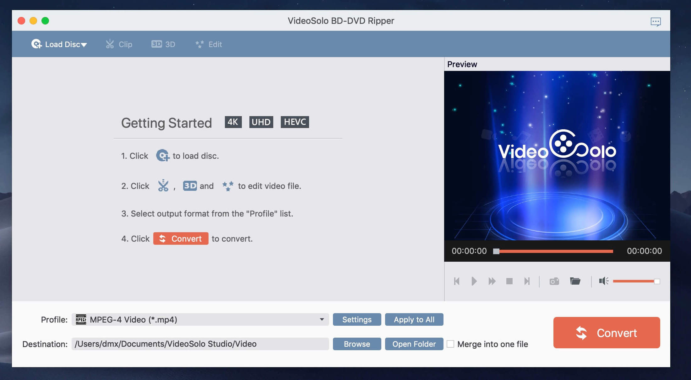 VideoSolo BD-DVD Ripper 2.0.12 screenshot
