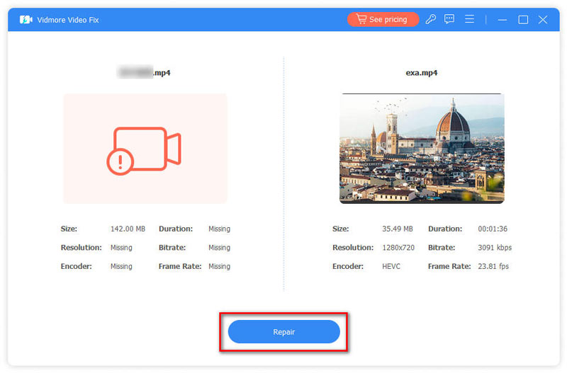 Vidmore Video Fix 1.0.12 screenshot