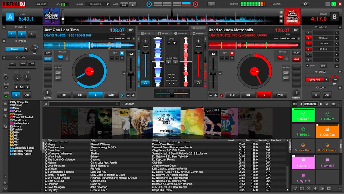 VirtualDJ 8.3.4459 – DJ software chosen by DJ brands such as Numark, Denon, and Hercules. screenshot