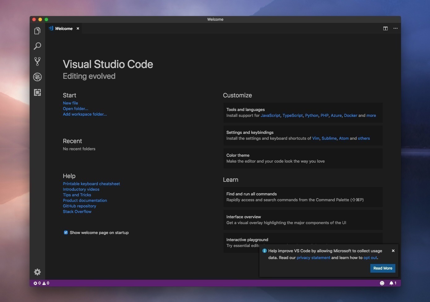 Visual Studio Code 1.112.0 screenshot
