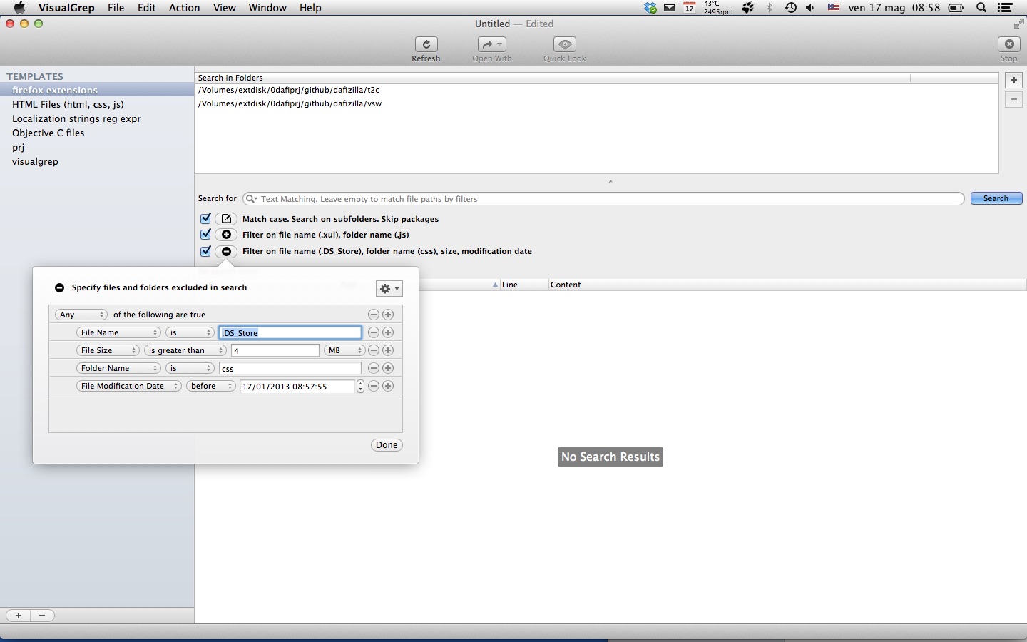 VisualGrep 1.2.8 screenshot