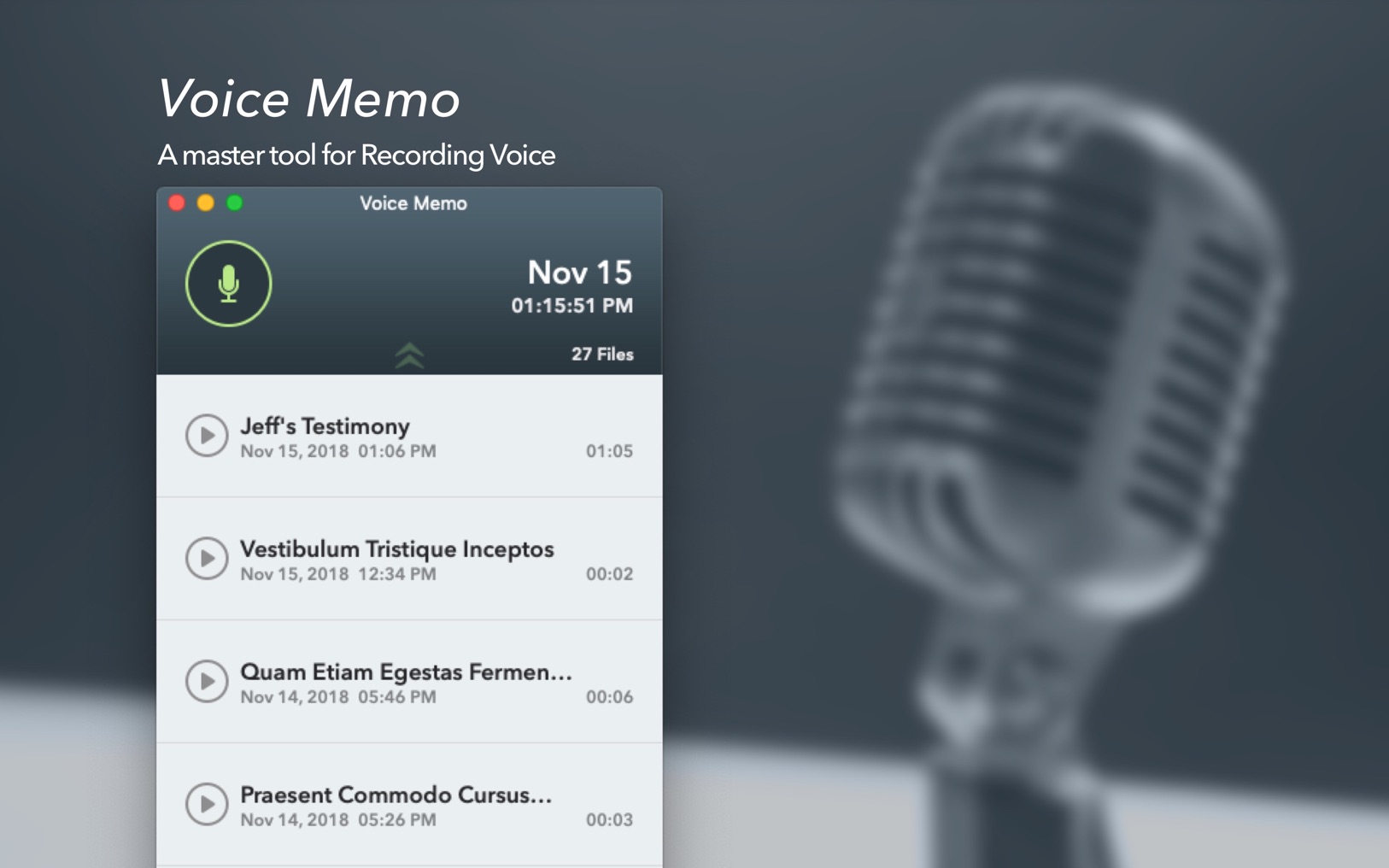 Voice Memo 2.3.1 screenshot