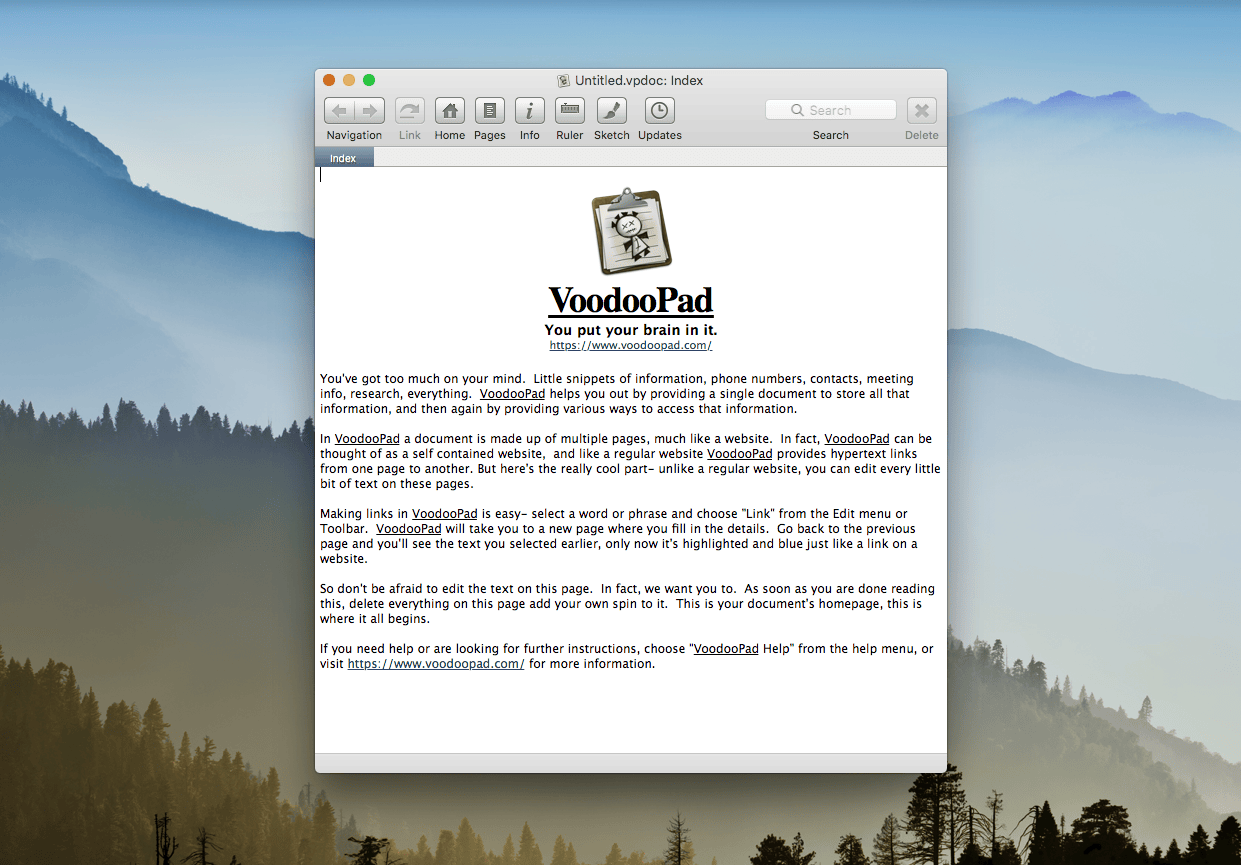 VoodooPad 6.0.0 screenshot