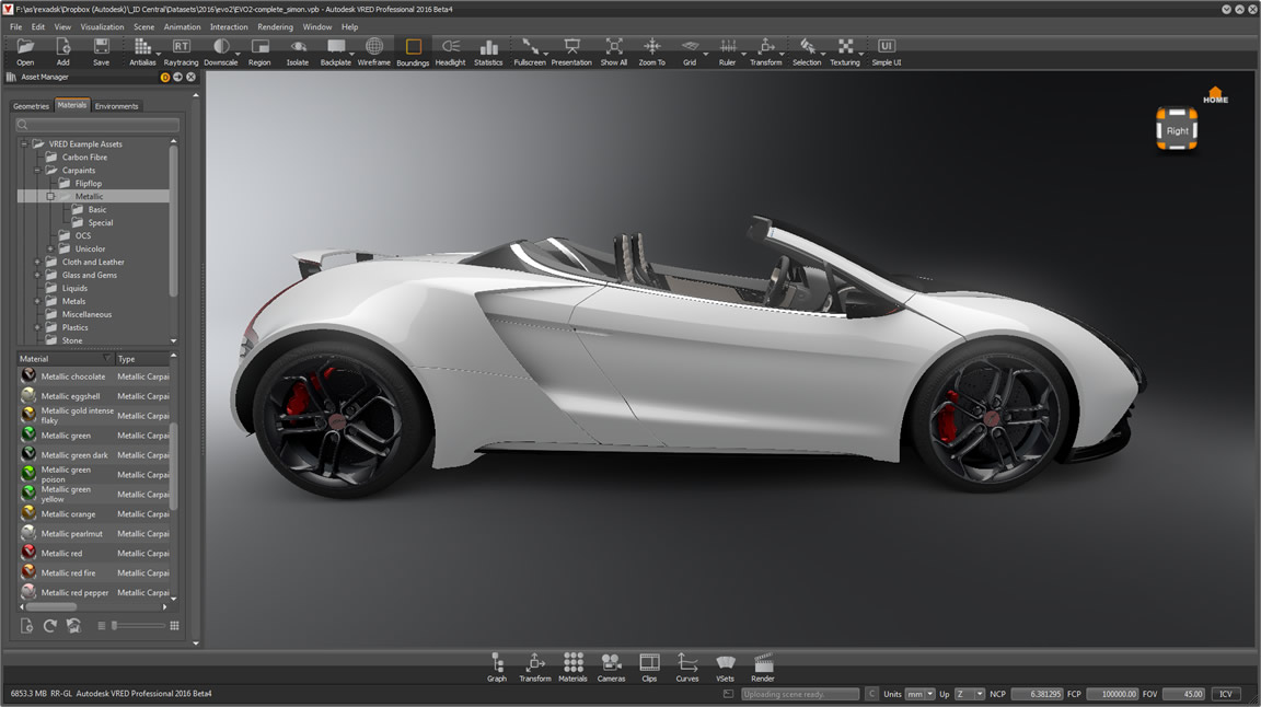 VRED Design 2019.0.1 – 3D visualization and virtual prototyping software. screenshot