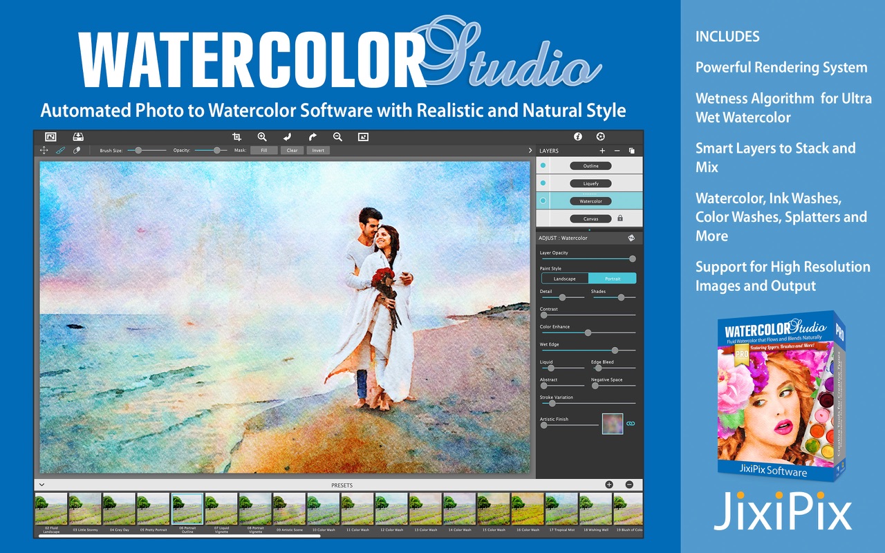 Watercolor Studio 1.2.0 – Automated photo to watercolor software. screenshot