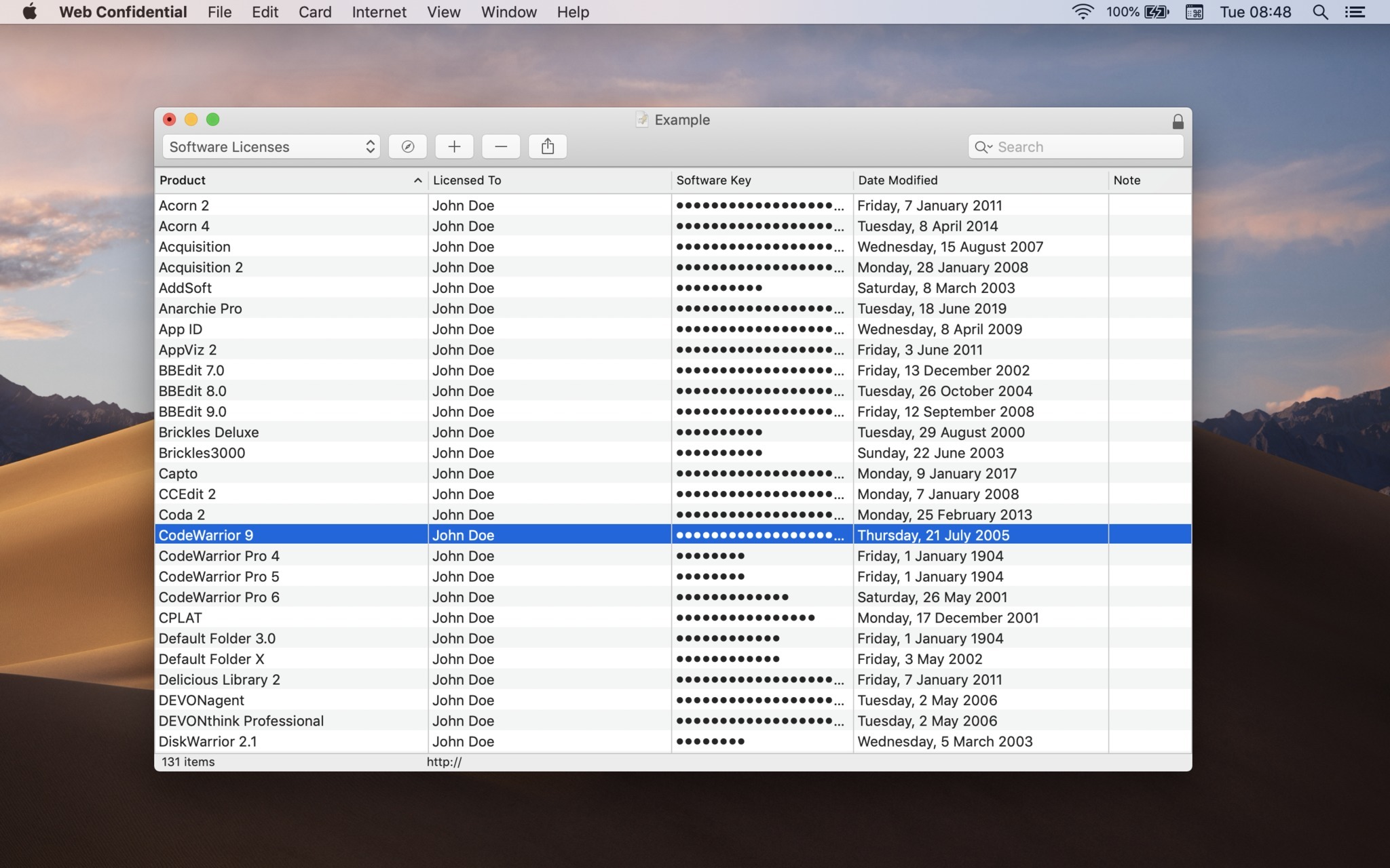 Web Confidential 5.4.3 screenshot