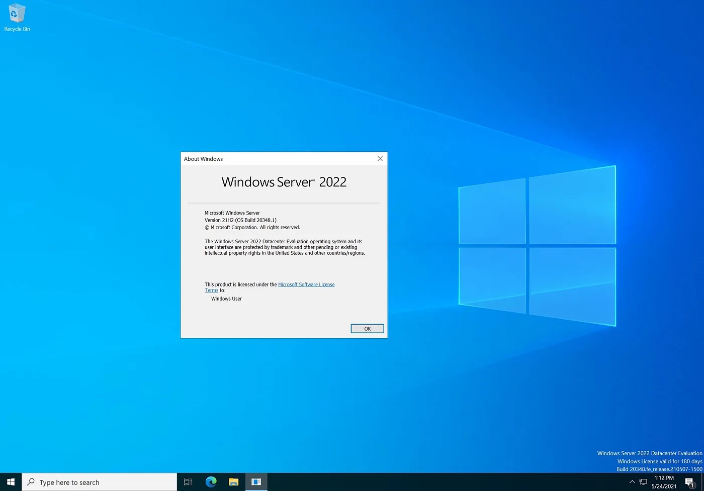 Windows Server 2022 LTSC 21H2 Build 20348.1607 x64 English March 2023 MSDN ekran görüntüsü