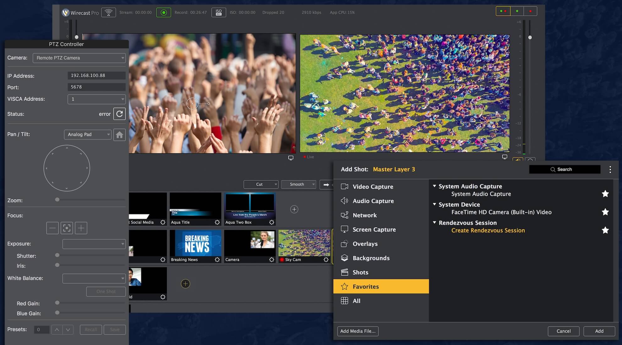 Wirecast Pro 16.5.3 ekran görüntüsü
