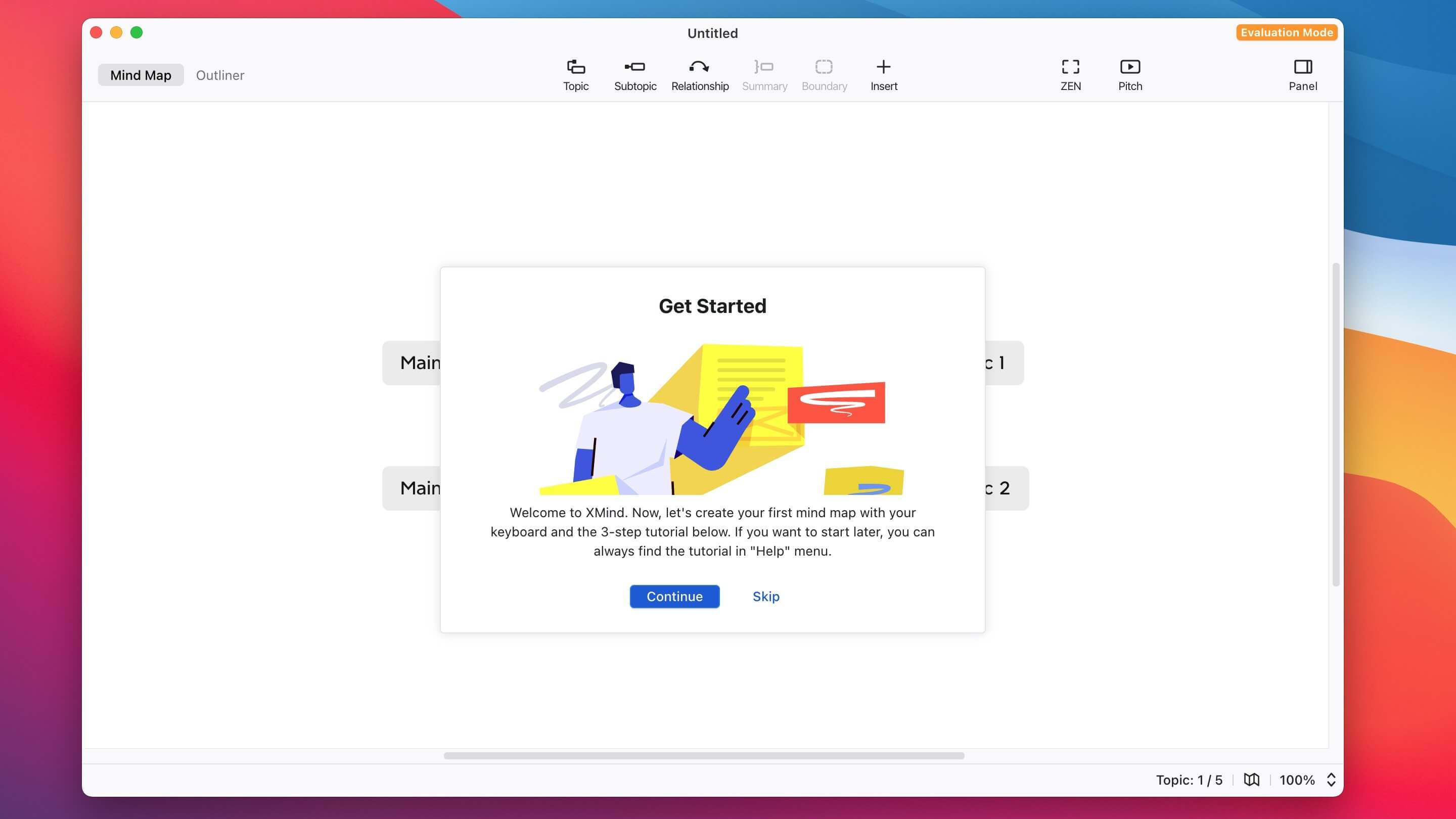 XMind 2021 v11.1.0 ekran görüntüsü