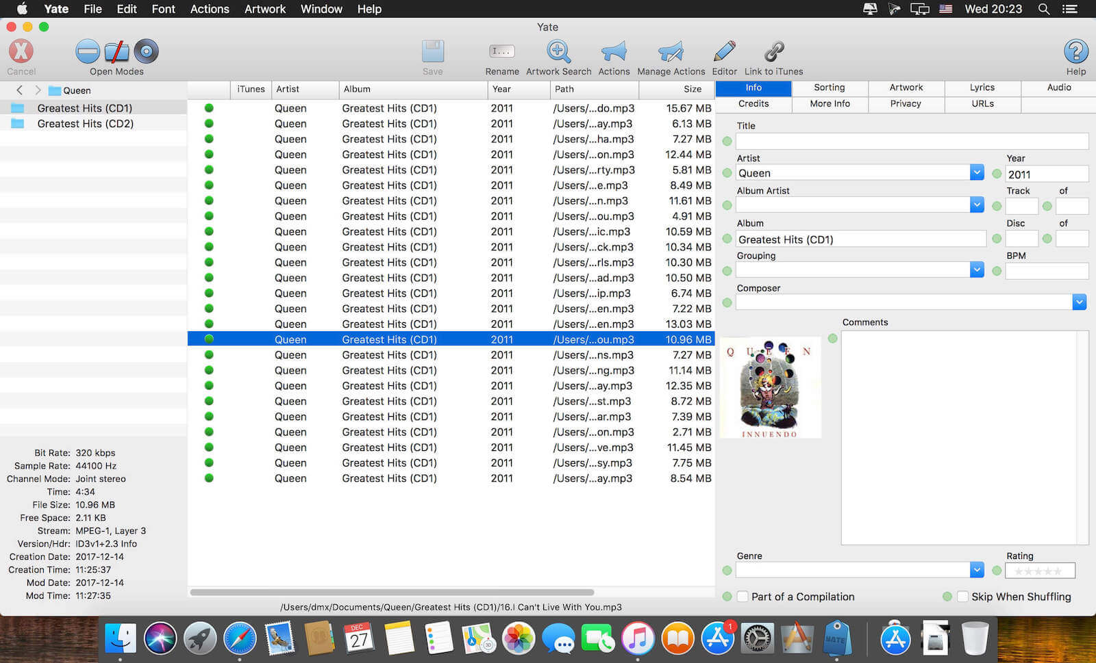 Yate 4.5.0.1 – Tag and organize your audio files. ekran görüntüsü