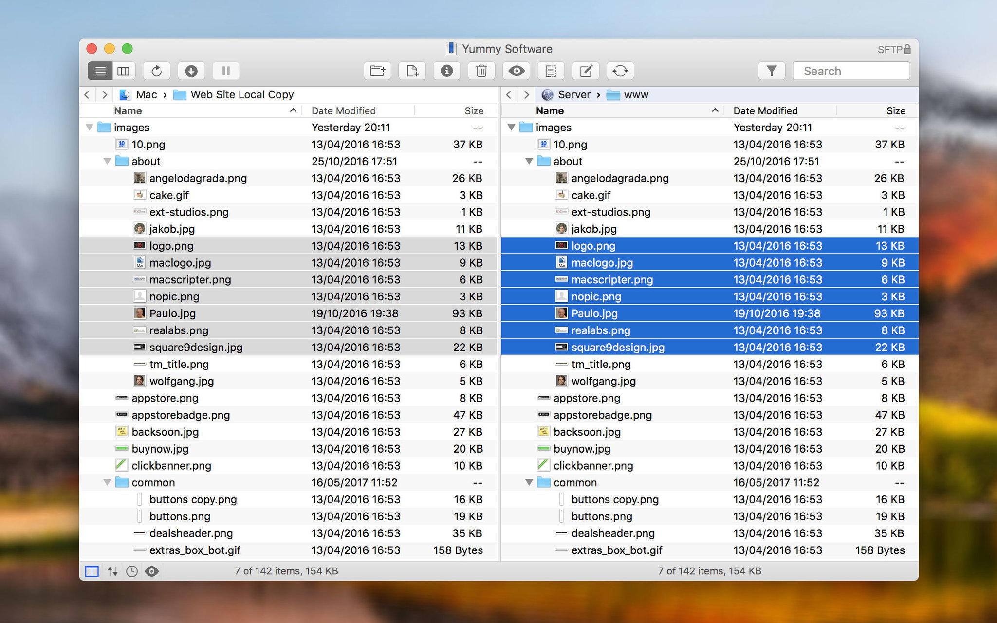 Yummy FTP Pro 2.0.2 – FTP/S-SFTP-WebDAV/S client for speedy. ekran görüntüsü