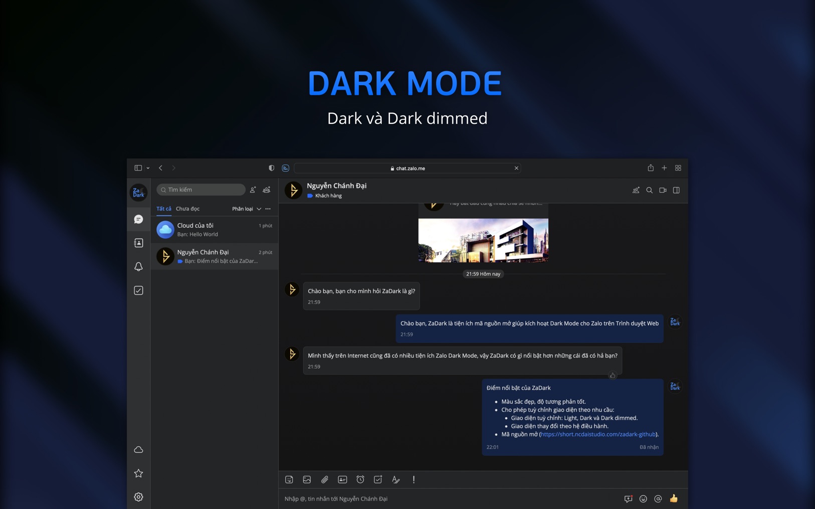 ZaDark – Zalo Dark Mode 6.5 ekran görüntüsü